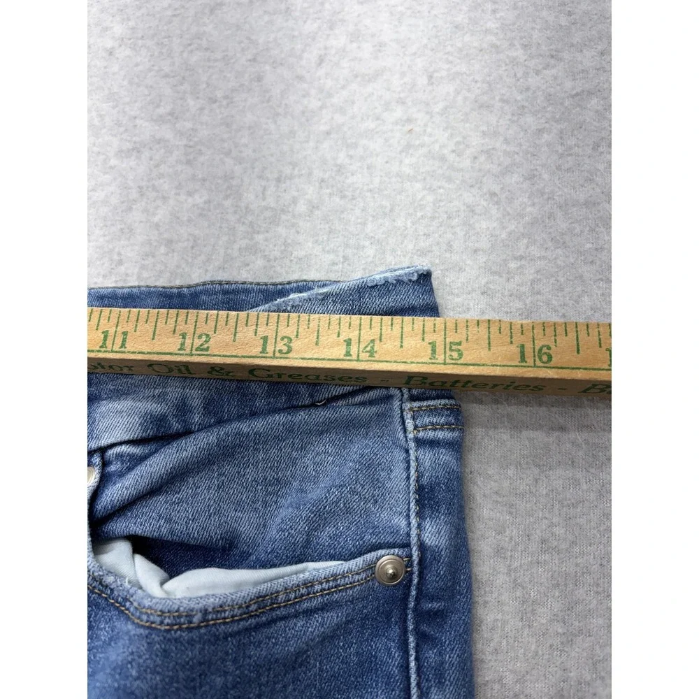 Good American High Rise‎ Straight Jeans Womens 8-12 Blue Medium Wash Stretch